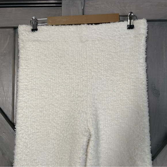 Aerie Soft Fuzzy Stretchy Cosy White Lounge Pants size L - Picture 6 of 8